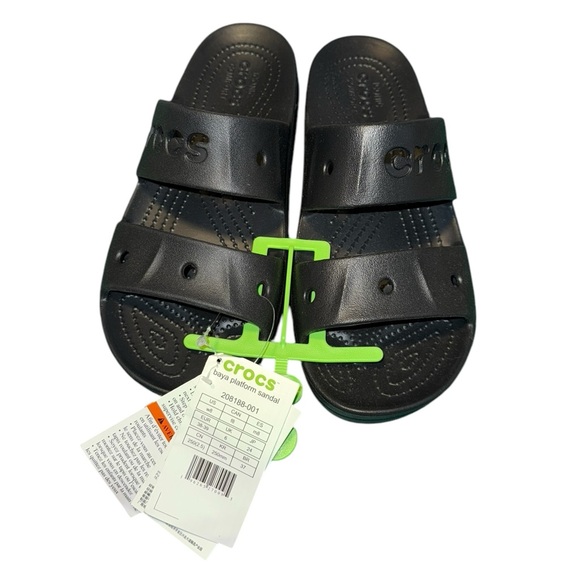 NEW Black Crocs Baya Platform Slide/Sandals size 8 - Picture 2 of 7